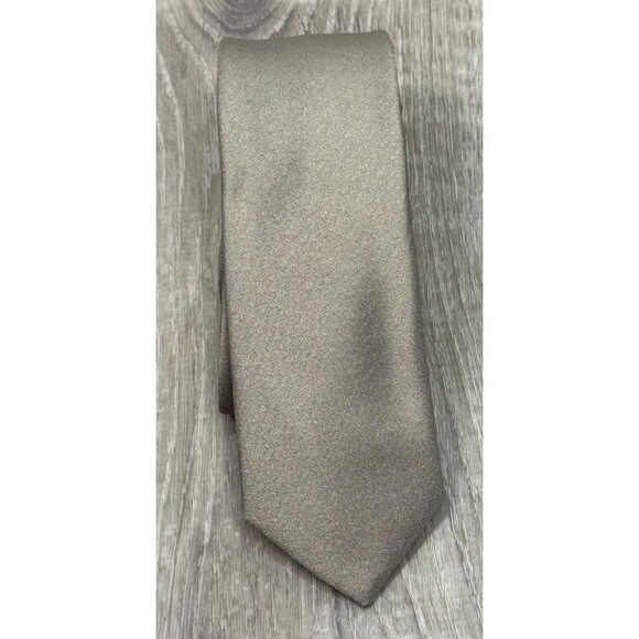 Perry Ellis Portfolio Skinny Tie Silver Gray Textured Men’s Slim Necktie 2.5x58 - Picture 1 of 5